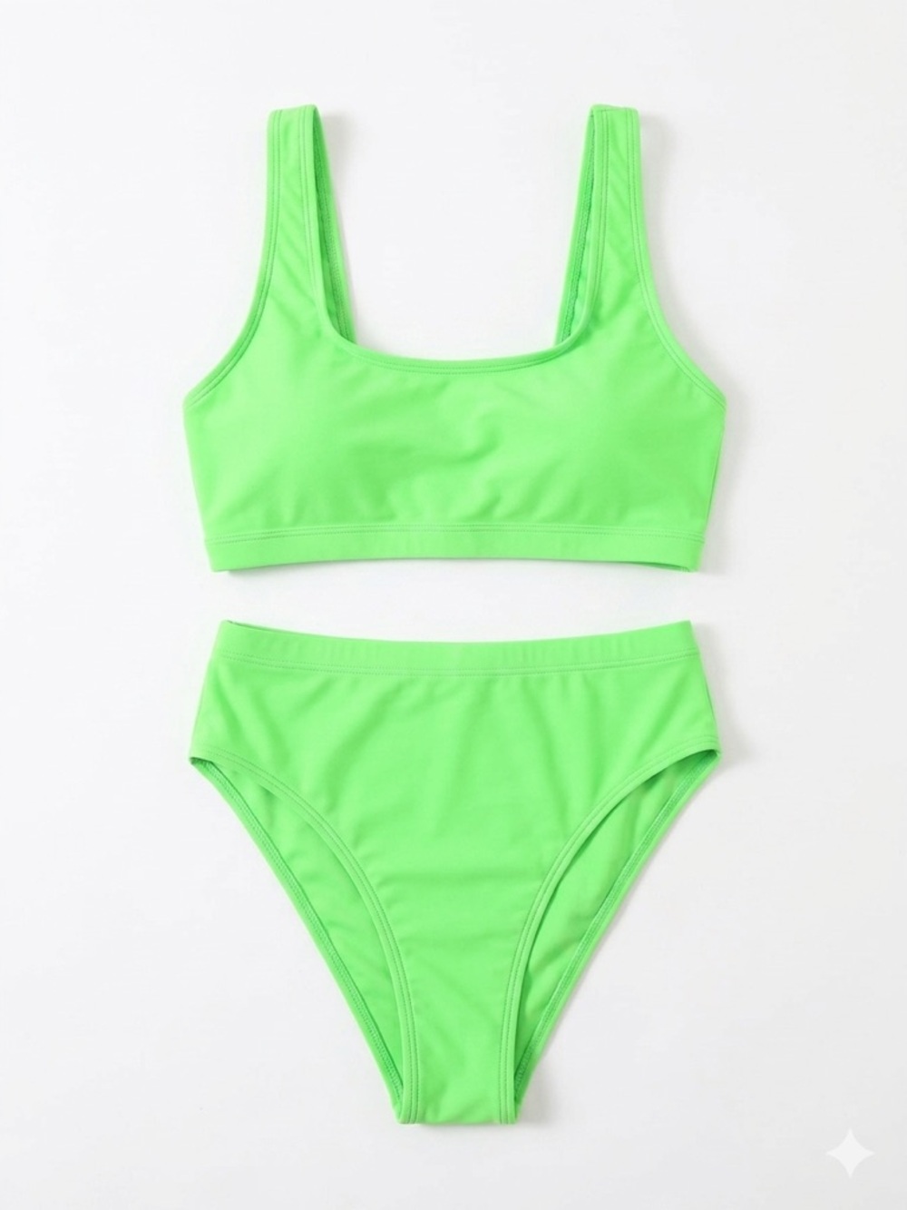 New-Neon Green Two-Piece Bikini Set
